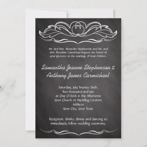 Slate Chalkboard Wedding Personalized Invite