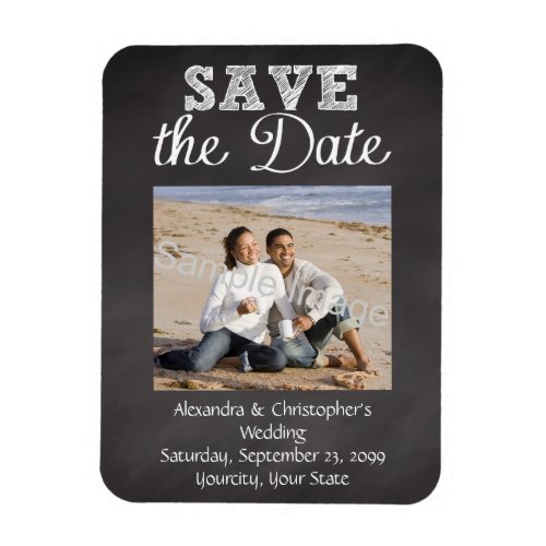 Slate Chalkboard Wedding Save the Date Magnet