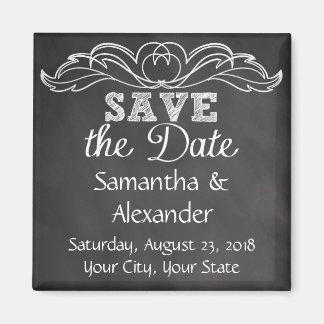 Slate Chalkboard Wedding Save the Date Magnet
