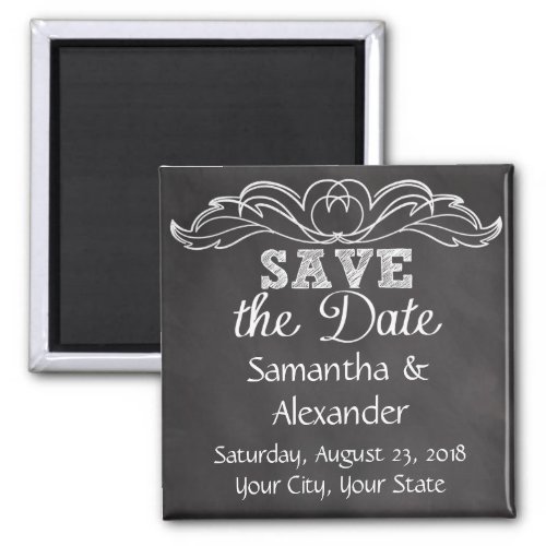 Slate Chalkboard Wedding Save the Date Magnet