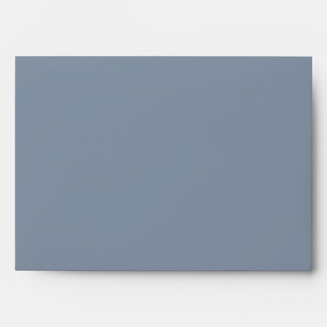 Slate Colonial Blue and Gray Linen Envelopes (Front)
