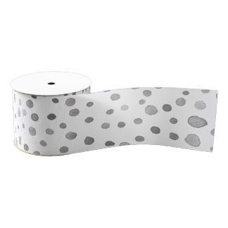 Slate Confetti Watercolor Dots Ribbon