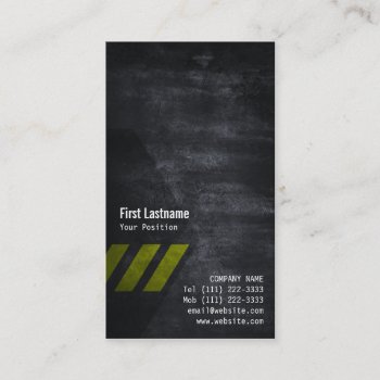 Slate Danger Stripes Business Card by Cool_Business_Cards at Zazzle