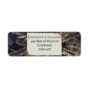 Slate gold botanical address labels