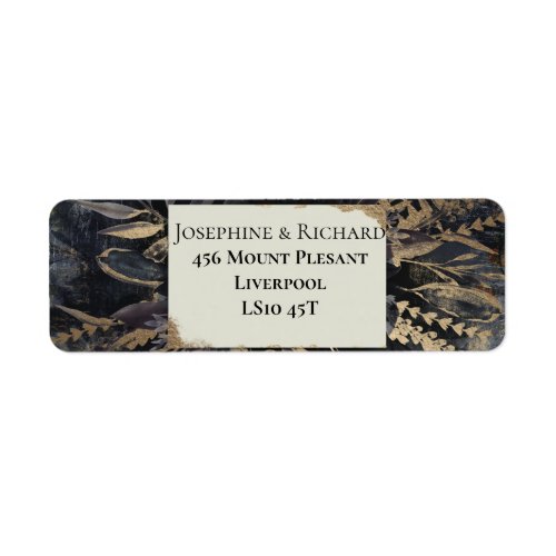 Slate gold botanical address labels