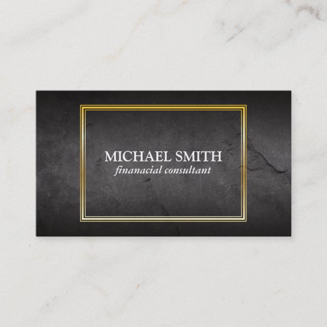 Slate | Golden Frame Business Card (Front)