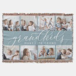 Slate | Grandkids Make Life Grand Photo Collage Throw Blanket