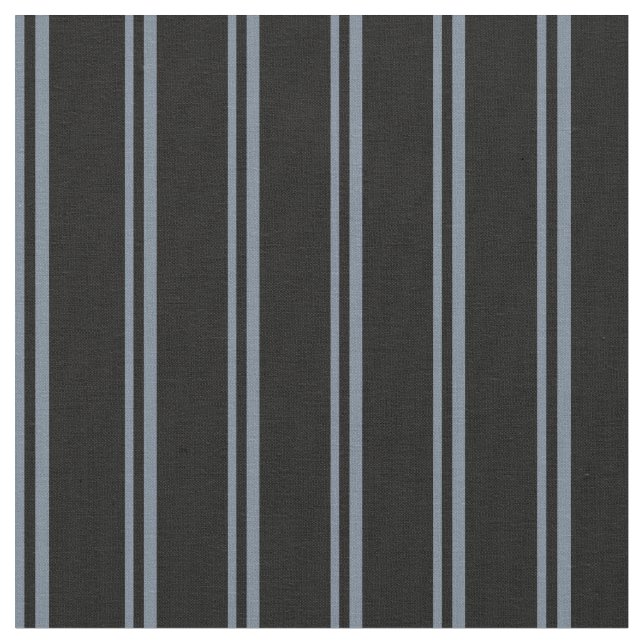 Slate Gray and Black Lined/Striped Pattern Fabric (Close Up)