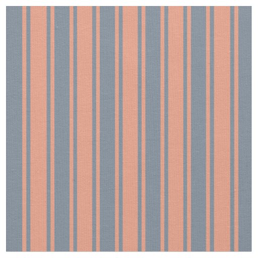 Slate Gray and Dark Salmon Pattern of Stripes Fabric