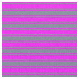 Slate Gray and Fuchsia Lined Pattern Fabric