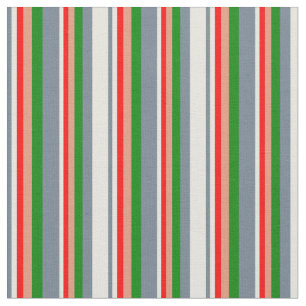 Slate Gray, Beige, Red, Dark Salmon, and Green Fabric