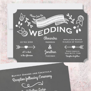 Slate Gray Chalk Style Invitation