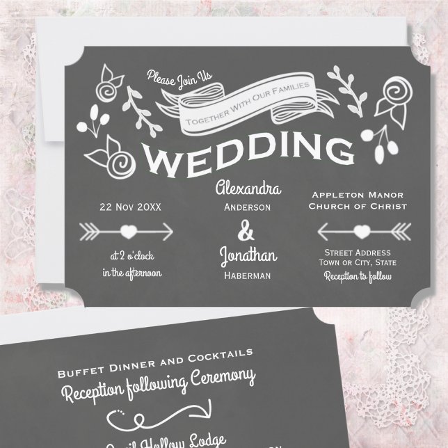 Slate Gray Chalk Style Invitation (Creator Uploaded)