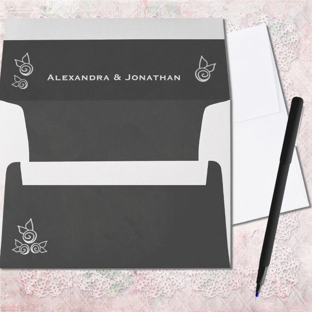 Slate Gray Chalk Style Return Address Envelope (Creator Uploaded)