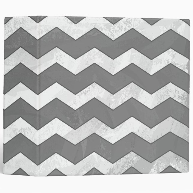 Slate Gray Chevron Pattern Binder (Front/Spine)