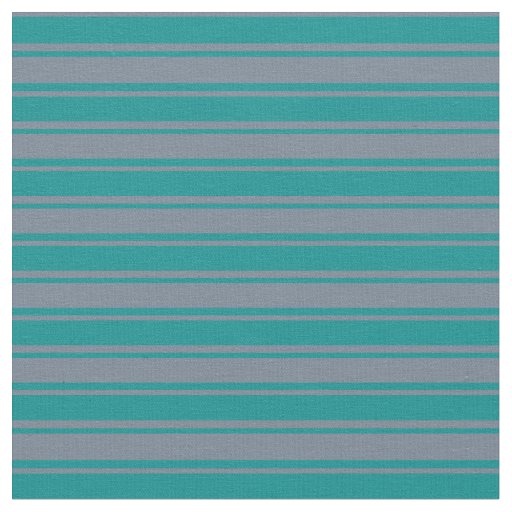 Slate Gray & Dark Cyan Stripes Pattern Fabric