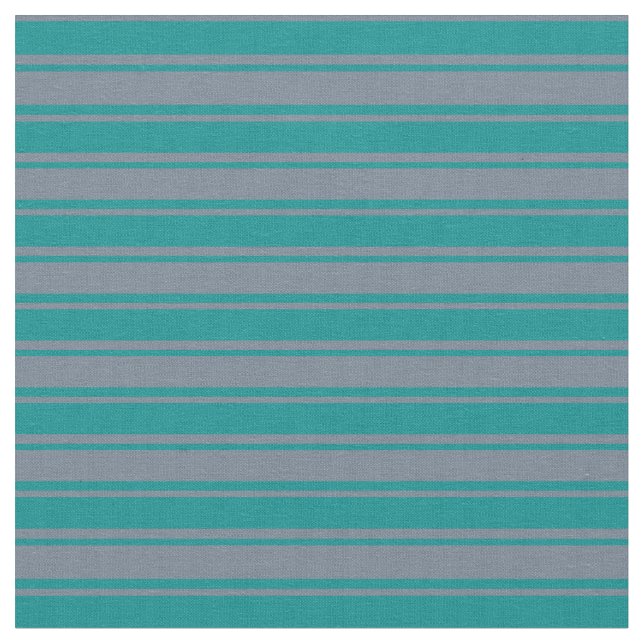 Slate Gray & Dark Cyan Stripes Pattern Fabric (Close Up)