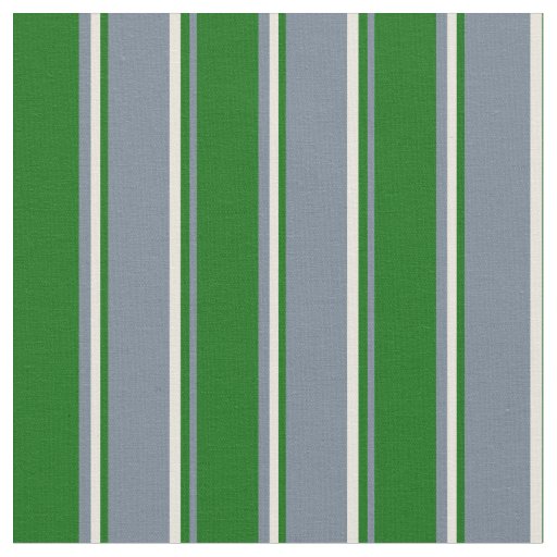 Slate Gray, Dark Green & Beige Lines Pattern Fabric