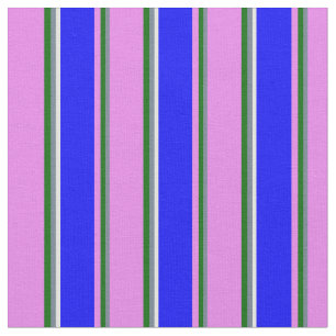 Slate Gray, Dark Green, Violet, Blue & Light Cyan Fabric