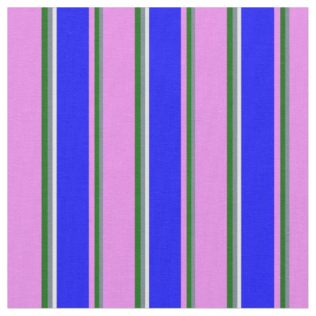 Slate Gray, Dark Green, Violet, Blue & Light Cyan Fabric (Close Up)