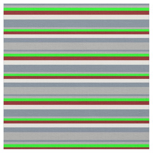 Slate Gray, Dark Grey, Lime, Maroon & Light Yellow Fabric