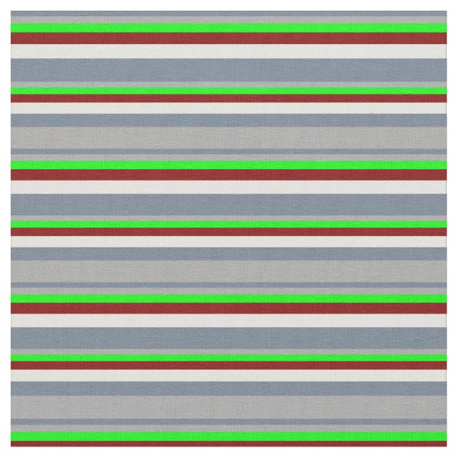 Slate Gray, Dark Grey, Lime, Maroon & Light Yellow Fabric (Close Up)