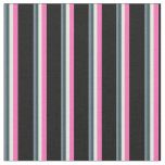 [ Thumbnail: Slate Gray, Dark Slate Gray, White, Pink & Black Fabric ]