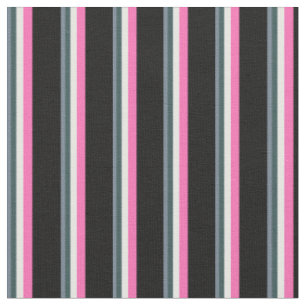 Slate Gray, Dark Slate Gray, White, Pink & Black Fabric