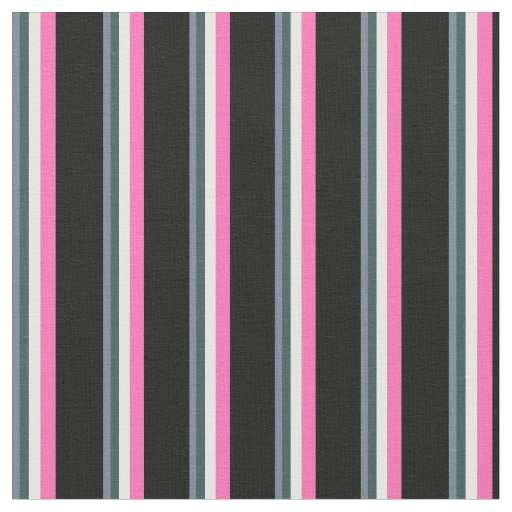 Slate Gray, Dark Slate Gray, White, Pink & Black Fabric