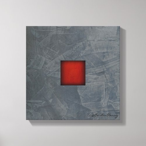 Slate Gray Dramatic Red Modern Art Canvas Print