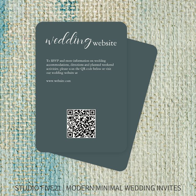 Slate Gray • Elegant Modern Wedding Enclosure Card (Creator Uploaded)
