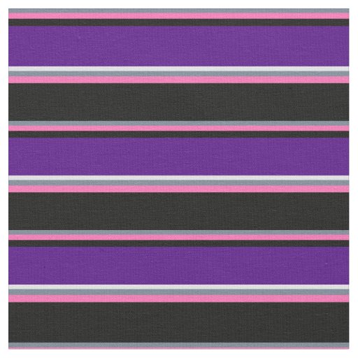 Slate Gray, Hot Pink, Black, Indigo, and Lavender Fabric