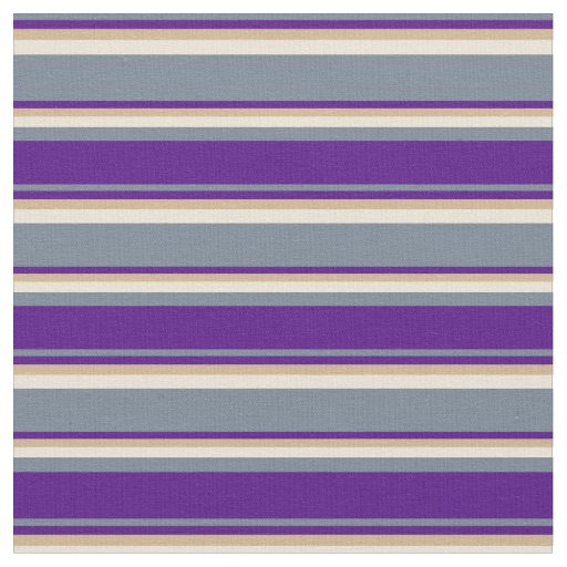 Slate Gray, Indigo, Tan & Bisque Pattern Fabric