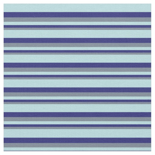 Slate Gray, Midnight Blue & Powder Blue Stripes Fabric