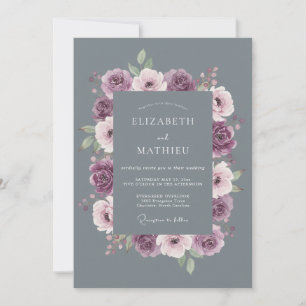 Slate Gray Misty Winter Wedding Invitation