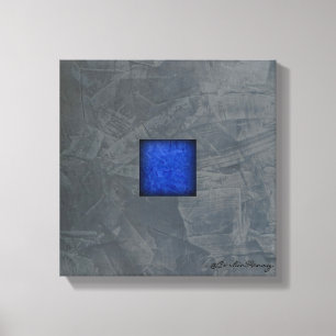 Slate Gray Modern Canvas Art — Cobalt Blue