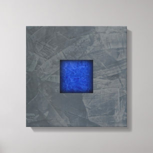 Slate Gray Modern Canvas Art — Dark Blue