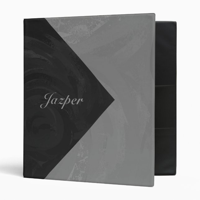 Slate Gray Monogram 3 Ring Binder (Front/Inside)