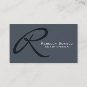 Slate Gray Monogram Consultant Business Card