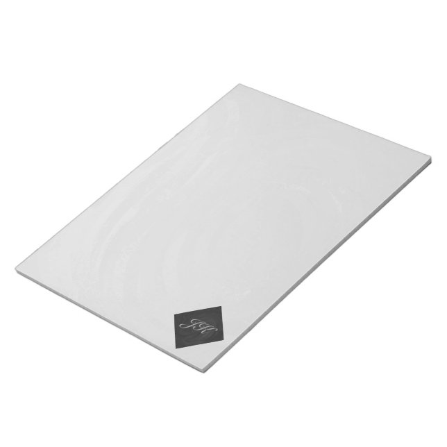 Slate Gray Monogram Notepad (Angled)