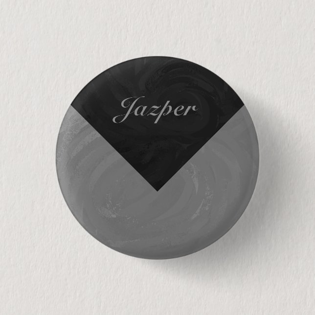 Slate Gray Monogram Pinback Button (Front)