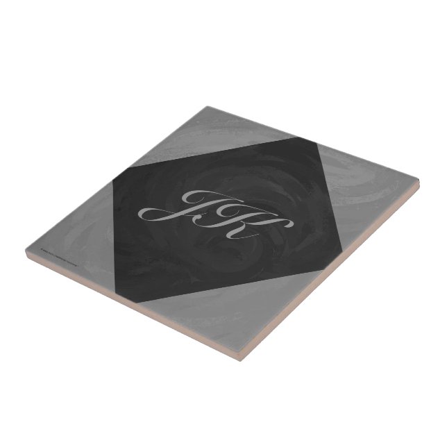 Slate Gray Monogram Tile (Side)
