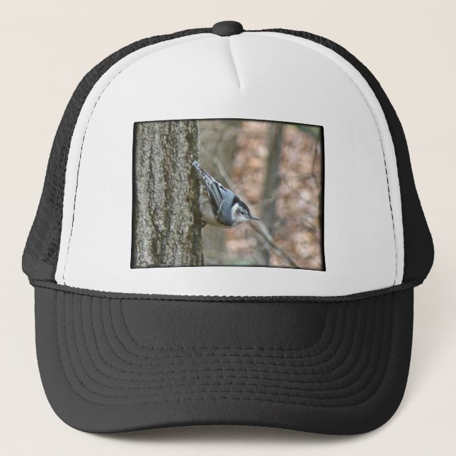 Slate Gray Nuthatch Songbird Coordinated Items Trucker Hat (Front)