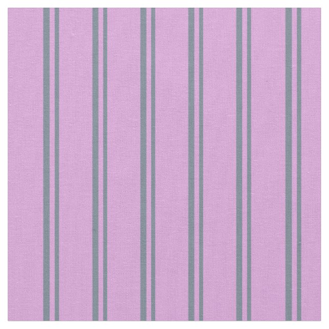 Slate Gray & Plum Lines/Stripes Pattern Fabric (Close Up)