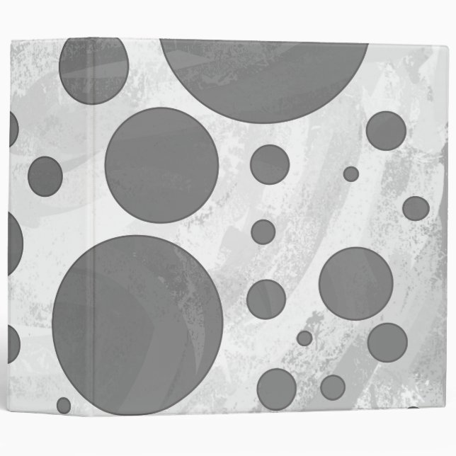 Slate Gray Polka Dot Pattern Binder (Front/Spine)