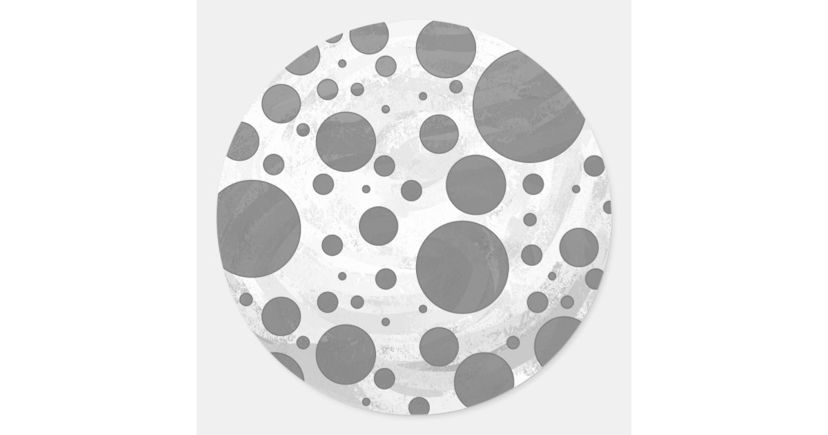 Slate Gray Polka Dot Pattern Classic Round Sticker | Zazzle