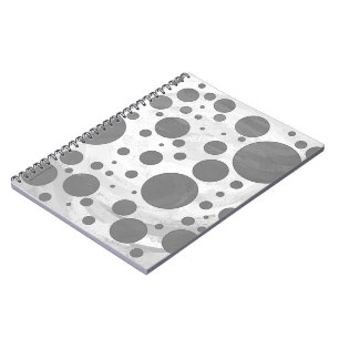 Slate Gray Polka Dot Pattern Notebook