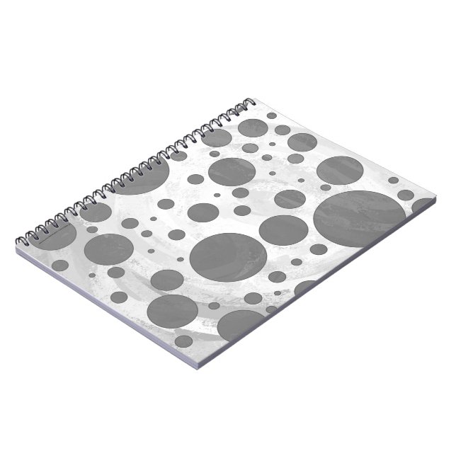 Slate Gray Polka Dot Pattern Notebook (Left Side)