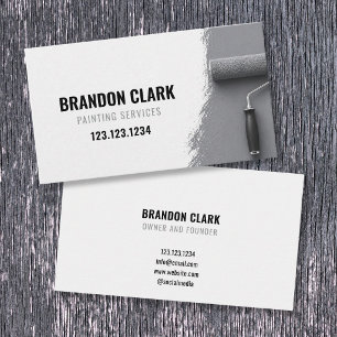 Slate Gray Roller Corner Accent Painting Service Business Card