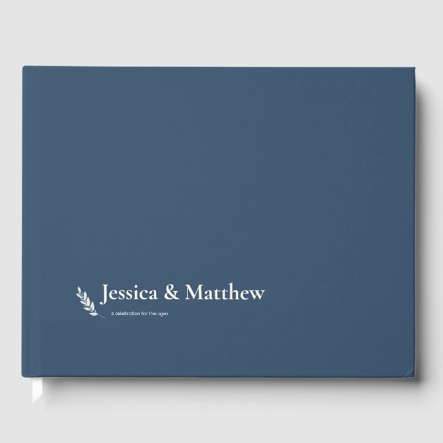 Slate Gray Rustic Chic Wedding Guest Book (Front)